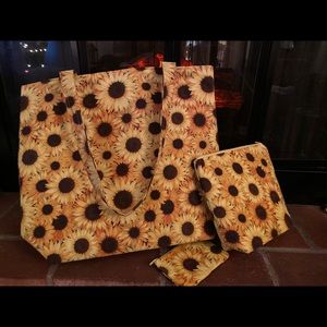 Large Sunflower tote bag set (3)